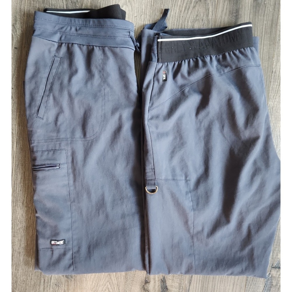 2 Grey's Anatomy Impact By Barco Women Spandex Stretch Navy Scrub Pants Medium P
